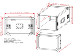 Cobra 8U 19-Inch Rack Flight Case 520mm Deep – Durable Plywood Construction